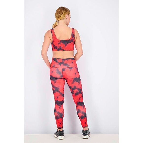 Catherine Malandrino Women’s size Large Padded Top And Leggings, Red and Black - Picture 2 of 10